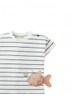 Baby Yuki Striped Tee with Angler Fish Appliqué