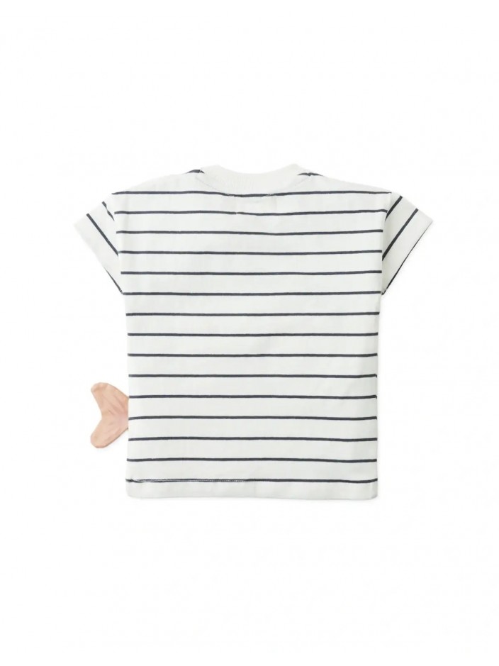 Baby Yuki Striped Tee with Angler Fish Appliqué
