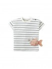 Baby Yuki Striped Tee with Angler Fish Appliqué