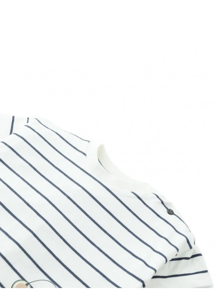 Baby Yuki Striped Tee with Angler Fish Appliqué