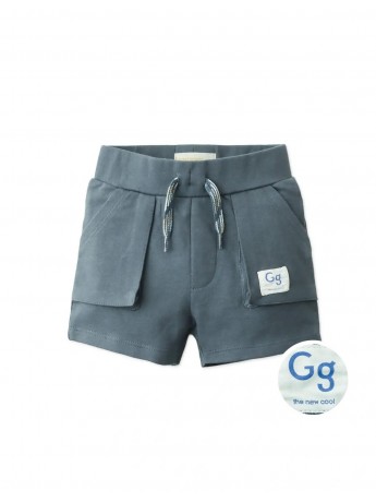 Baby Kaede Drawstring Shorts with Side Pockets and Logo Patch
