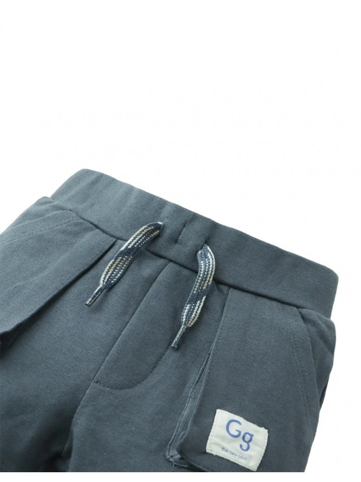 Baby Kaede Drawstring Shorts with Side Pockets and Logo Patch