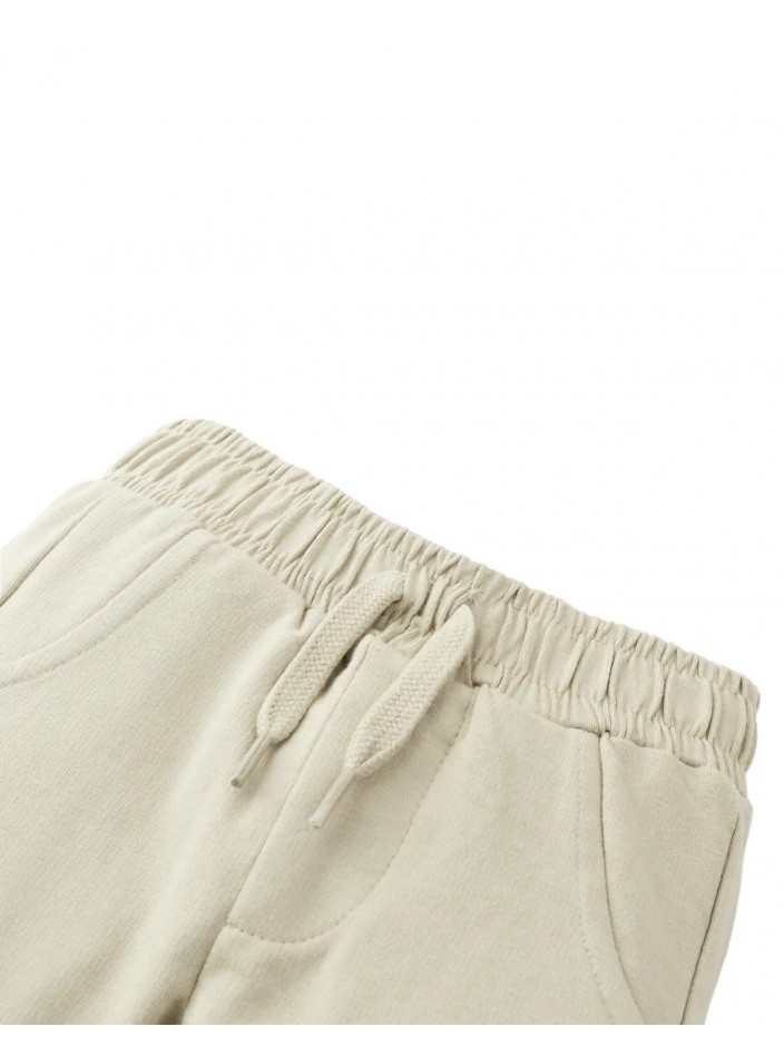 Baby Shoji Paneled Drawstring Joggers with Scoop Pockets