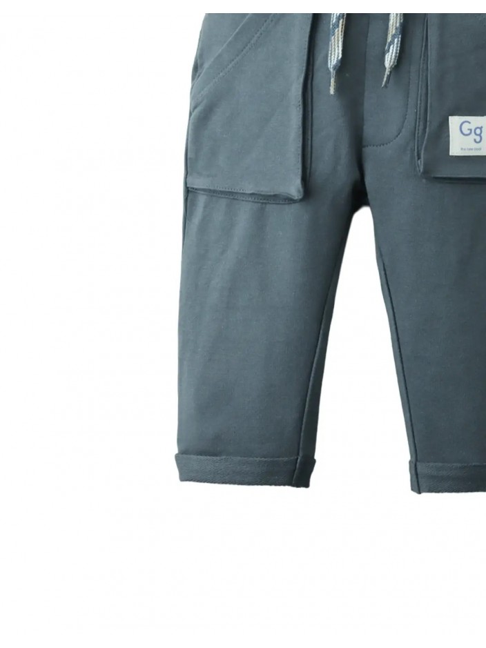 Baby Ronin Drawstring Joggers with Side Pockets and Logo Patch
