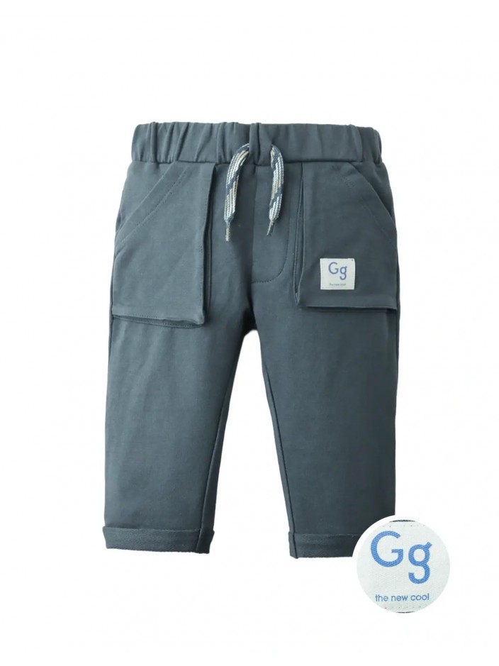 Baby Ronin Drawstring Joggers with Side Pockets and Logo Patch