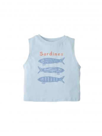 Baby Riki Graphic Tank Top in Sardine Fish