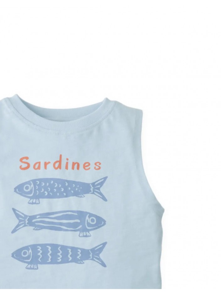 Baby Riki Graphic Tank Top in Sardine Fish