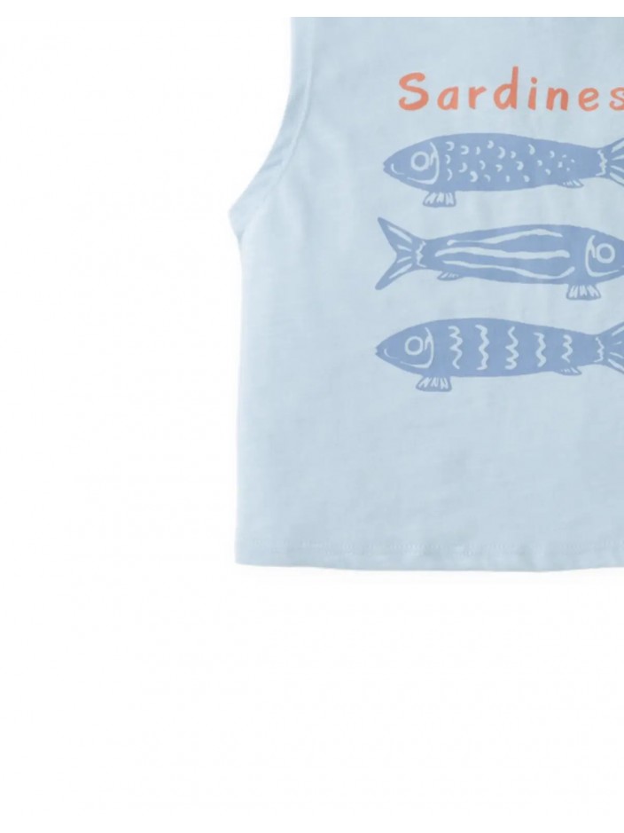 Baby Riki Graphic Tank Top in Sardine Fish