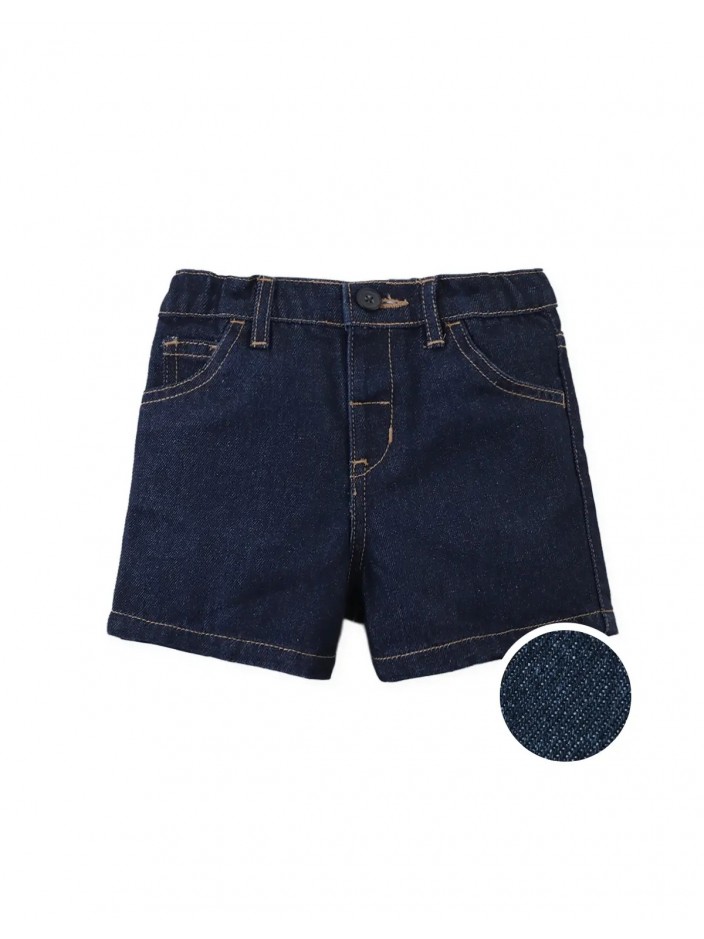 Baby Haru Dark Wash Denim Shorts