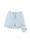 Baby Lee Linen-Like Drawstring Shorts with Embroidered Border