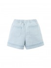 Baby Lee Linen-Like Drawstring Shorts with Embroidered Border