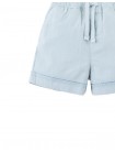Baby Lee Linen-Like Drawstring Shorts with Embroidered Border