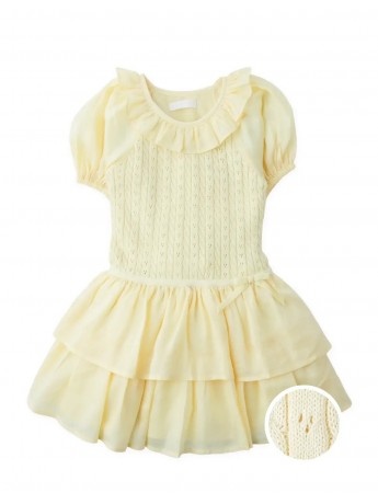 Faye Drop Waist Dress with Puff Sleeves