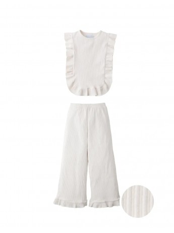 Samantha Ribbed Ruffle Top and Pants Set