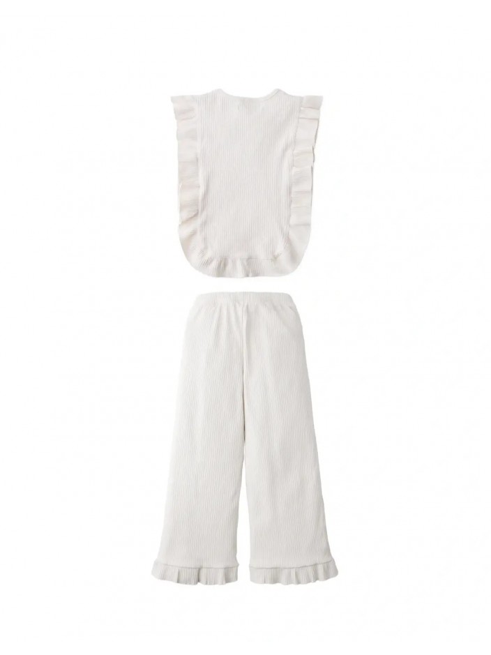 Samantha Ribbed Ruffle Top and Pants Set