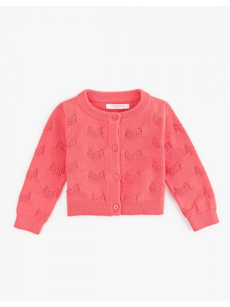 Red hot sale pointelle cardigan