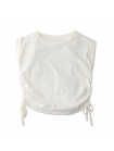 Girls Ruched Sides Sleeveless Tee