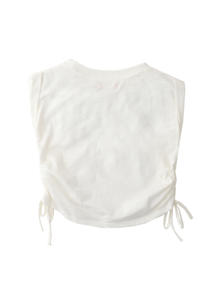 Girls Ruched Sides Sleeveless Tee