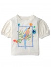 Girls T-shirt Parrot Print w Floral Sequin