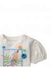 Girls T-shirt Parrot Print w Floral Sequin