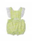 Baby Girls Gingham Detachable Straps Playsuit with Bow