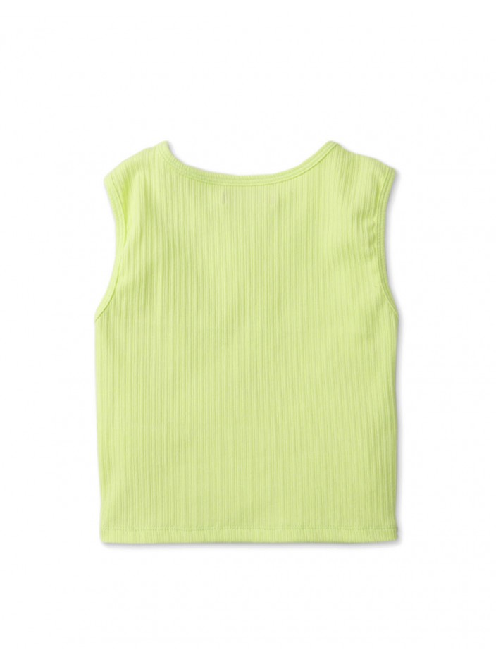 Girls Double Shoulder Cut Out Rib Tank Top