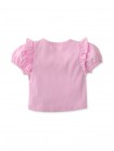 Baby Girls Bubble Sleeve Rib Top with Ruffles