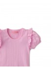 Baby Girls Bubble Sleeve Rib Top with Ruffles