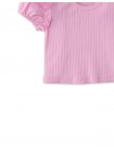 Baby Girls Bubble Sleeve Rib Top with Ruffles