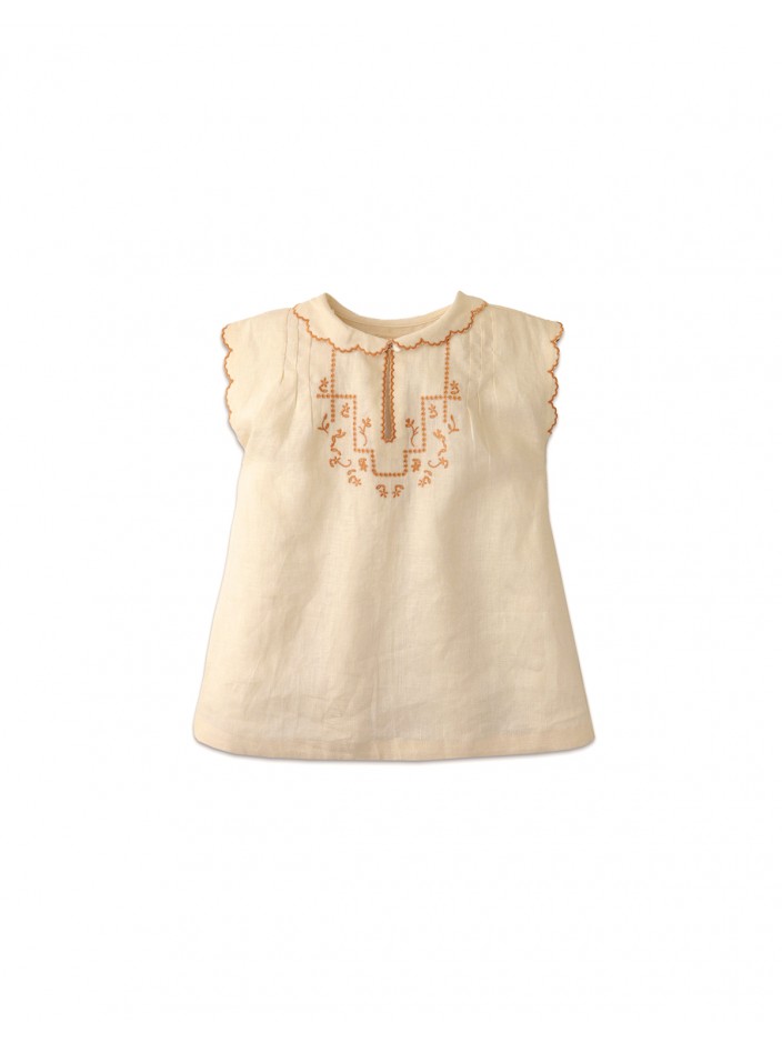 Baby Girls Shift Dress with Dainty Embroidery