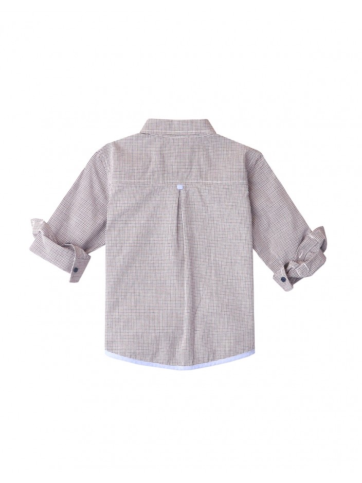 Boys' 2-Tone Checks Shirt w/Hem Binding