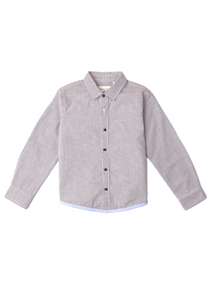 Boys' 2-Tone Checks Shirt w/Hem Binding