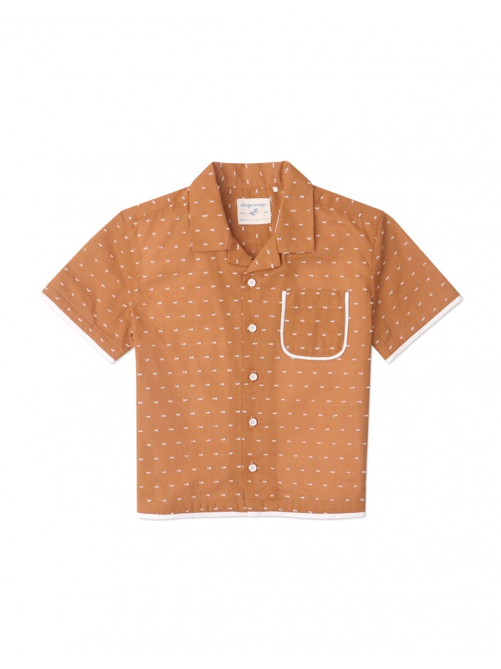 Boys' Faux Double Hem Dobby Shirt