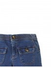 Girls Denim Utility Short with Patch Pockets and Contrast Top