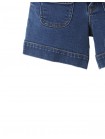 Girls Denim Utility Short with Patch Pockets and Contrast Top