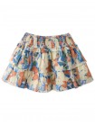 Girls' Floral Print Tiered Skirt with Smocked Yoke