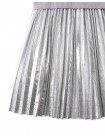 Girls' Knitted Bodice Dress with Metallic Pleated Skirt