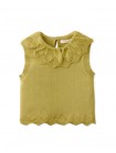 Girls' Scalloped Edge Neck and Hem Knitted Top