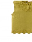 Girls' Scalloped Edge Neck and Hem Knitted Top