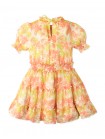 Girls' Smocked Waist Tiered Dress with Puff Sleeves