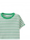 Girls' Stripey Ribbed Baby Tee with Contrast Ribbing