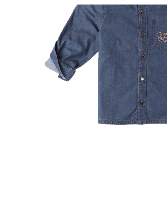 Boys' Embroidered Soft Denim Shirt