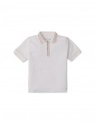 Boys' Polo with Stripe Flat Knit Collar