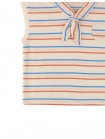 Baby Girls' Multicolor Stripey Collared Sleeveless Top with Pocket