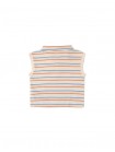 Baby Girls' Multicolor Stripey Collared Sleeveless Top with Pocket