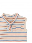 Baby Girls' Multicolor Stripey Collared Sleeveless Top with Pocket