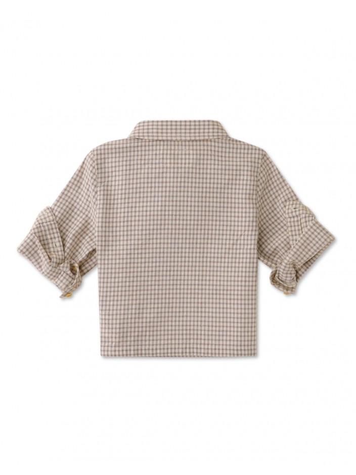 Mini Collar Gingham Shirt