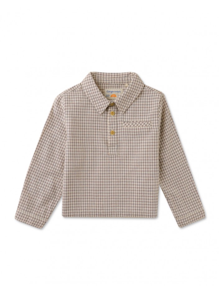 Mini Collar Gingham Shirt