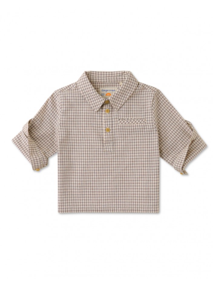 Mini Collar Gingham Shirt