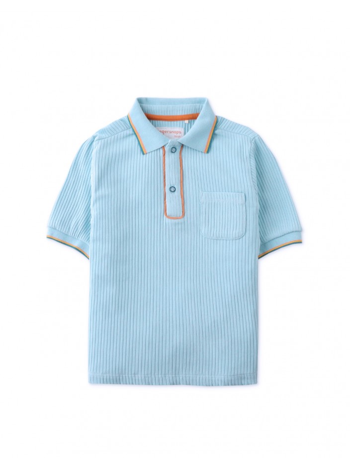 Gingersnaps Boys Polo Shirt with Stripey Cuffs & Collar